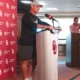 Oklahoma Sooners coach Brent Venables with the media on the first day of fall practices starting